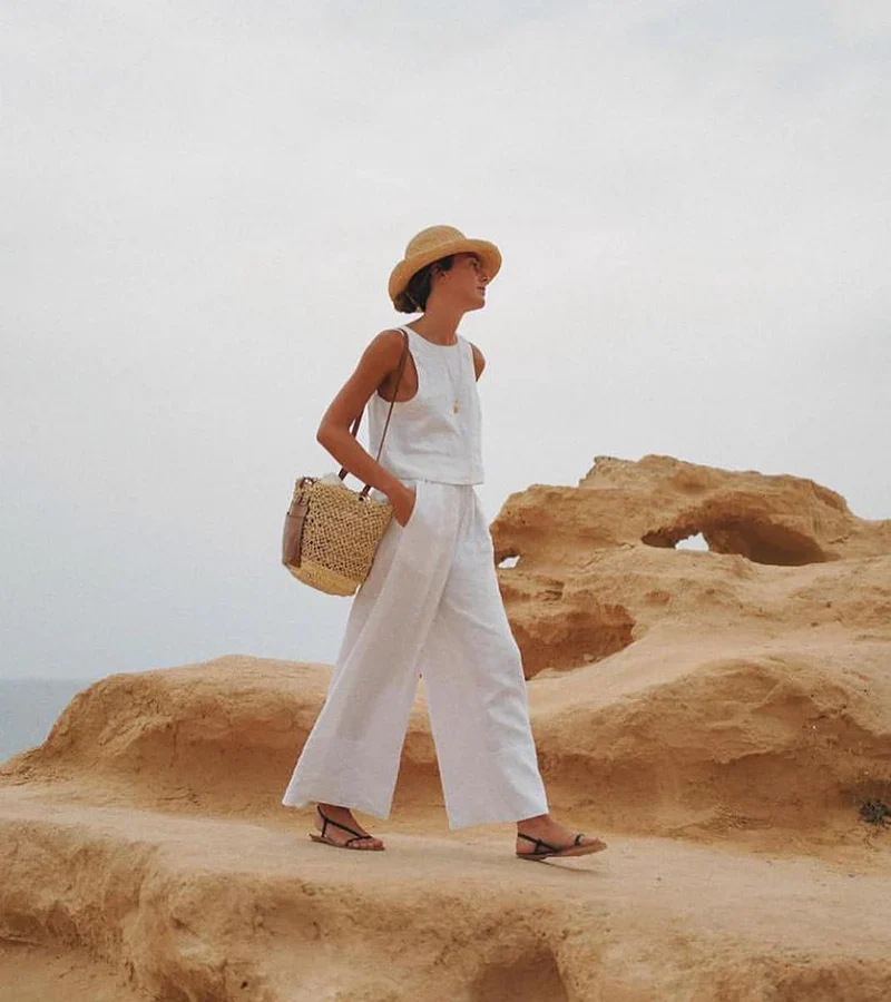 Chic Solid Color Sleeveless 2pieces Set